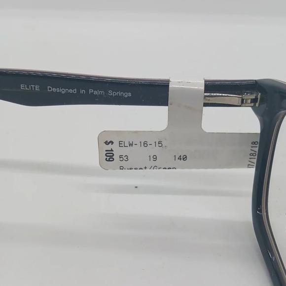 NWT WOMEN'S ELITE EYEGLASS FRAMES ELW16-15 RUSSET GREEN - Picture 5 of 5